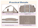 Black Large Quilted Diaper Bag Tote - Multi-functional Travel Baby Bag with Changing Pad and V888-ELOSUNG18406