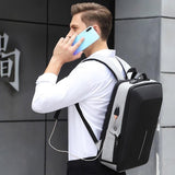 Hard Shell Backpack Alloy Frame Anti-Theft Computer Bag For Men Blue PRL-7047432060DBT