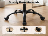 Artiss Armless Office Chair with Wheels, Ergonomic PU Leather Office Desk Chair, Height Adjustable OCHAIR-M-1142-PU-BK