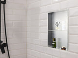Shower Niche, 33.0 x 63.5 x 10.2 cm Recessed Wall Niche Double-layer, with Hollowed-out Divider, V952-BXGLYBKYS2C198038001V0
