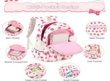 Strawberry Shortcake Backpack, Pink Strawberry Backpack, Fruit Patterned Backpack, Laptop Backpack, V1369-AZ3-W-10843