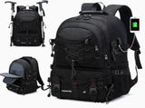 Black 40L Large Capacity Travel Backpack - Water-Resistant Hiking Rucksack with USB Charging Port V888-ELOSUNG33670