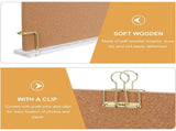 Framed Bulletin Board with Stand for Desk Display, Acrylic Support and Wood Frame with Push Pins V1192-AZ-W-21820