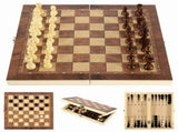 Wooden Foldable Chess Backgammon Wooden Board Folding Board Game 34x34cm V1369-AZ3-W-08316