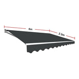Motorised Outdoor Folding Arm Awning Retractable Sunshade Canopy Grey 4.0m x 2.5m V63-842851