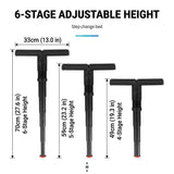 Portable Folding Stool with Adjustable Height for Travel, Commuting, Queueing, and Outdoor V1341-ZY-CKPERK6F-BLACK