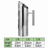 3X Stainless Steel Water Pitcher with Ice Guard Tea Pot Kettle Jug Cold Beverages Juice Pot Ktv Bar V1366-AZ2-W-15719