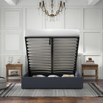 Milano Luxury Gas Lift Bed with Headboard - Charcoal No.35 - King Single ABM-10001609