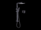 WELS 8" Rain Shower Head Set Square Dual Heads Faucet High Pressure With Mixer V63-827961