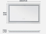 Interior Ave - 120 x 60cm Rectangle Frameless LED Bathroom Mirror V355-IA-RWM-12060