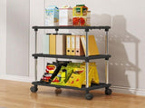 3 Small Shelves Storage Shelf, Adjustable Organizers Storage Shelving With Wheels For Bathroom V1366-AZ2-W-12654