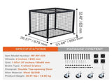 Rolling Sports Ball Storage Cart, Basketball Cage with Double Lids, Sport Equipment Holder Organizer V952-QL363026YCTJW44KTV0
