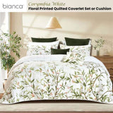 Bianca Corymbia White Floral Printed Quilted Polyester Coverlet Set Super King V442-BCA-COVERLETS-CORYMBIA-WHITE-SK
