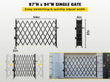 Single Folding Security Gate, 85" H x 95" W Folding Door Gate, Steel Accordion Security Gate, V952-SSFDMDM2X2.28M001V0