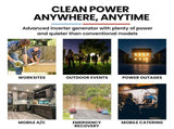 GENPOWER 4.7kW Peak 3.8kW Inverter Generator, Push Button & Remote Start, Portable w/ Wheels, V219-GENPTRGN47SA