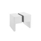 90cm Frameless Diamond Shower Screen White U-Brackets with SS Hinges & Square Double Pull Handle V63-910871