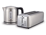 Morphy Richards Equip Stainless Steel Kettle and Toaster Set, 1L Jug Kettle & 4 Slice Long Slot MREQ-1LKT-4STS