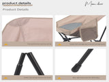 Khaki Lightweight Portable Camping Chair - Adjustable Height Folding Moon Chair with Breathable Mesh V888-ELOSUNG32606