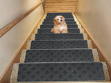 Chmadoxn 4-Piece Non-Slip Stair Treads, Self-Adhesive Striped Carpet Mats, Absorbent & Quiet Step V1189-WXFWAL-20260326-02652