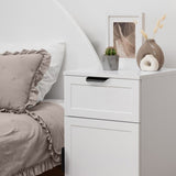 PORTO BEDSIDE TABLE - WHITE - HAMPTONS - PULL BLACK V164-ECS13WHB03B