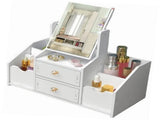 Cosmetic Storage Drawer Large Capacity Plastic Drawer Stationery Container with Mirror White V1294-YM0521-3117220286511