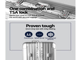 Wanderlite 28 Inch with TSA Lock StainlessSteelWrappedCorners Hard Shell Travel Suitcase LUG-ALU-28-SILVER