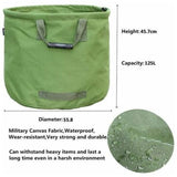 Extra-Strong Gardening Bag with Handles, Green Leaf Collection Bag with Military Canvas, H 45.7 cm, V1237-ZY-715-254