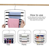 Multi Pants Trousers Hangers Smart Closet Saver Pack of 4 Heavy-Duty Chrome Steel 360&deg Swivel V1192-AZ-W-17961