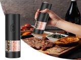 USB Rechargeable Automatic and Pepper Mill Grinder Set with LED Light Battery Display Adjustable V1366-AZ2-W-27690
