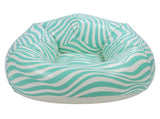Inflatable Chair PVC Wave Strip Pattern Ergonomic Desig Minimalism Inflatable Beanbag Chair Green V1294-YM0901-3116240034713