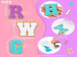 104 Pcs Chenille Letter Patches Patches Self Adhesive Chenille Patches Chenille Embroidered V1369-AZ3-W-02453