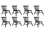 Levede 8x Dining Chairs Kitchen Winsor Black CH1035-2-BKX4