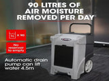 Baumr-AG 90L/day Commercial Air Dehumidifier for Mould, Portable, Stackable, LCD Display, Wheels V219-SPCAIRBMH90A