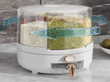 360 Degree Rotating Grain Dispenser Box PP Plastic Kitchen Storage Container for Rice and Beans V1294-YM0626-3118230011212