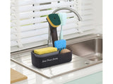 3-in-1 Multi-functional Soap Box with Sponge Holder Hollow Drain Pan Instant Refill Countertop Sink V1263-JX-2532