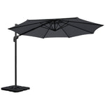 Instahut 3m Outdoor Umbrella w/Base Cantilever Beach Roma 360 Degree Tilt Charcoal UMB-ROMA-BASE-50N-CO