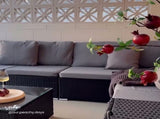 Modular Outdoor Lounge Set-9pcs Sofa, Armchairs and Coffee Table V264-OTF-530S-BLK-OTF-509-BLK