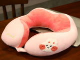 Neck Pillow Cute Animal High Resiliency U Shaped Headrest Airplane Pillow for Travel Office Rabbit V1294-YM0716-3117220161111