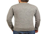 100% Shetland Ragg Wool V Neck Knit Jumper Pullover Mens Sweater Knitted - Grey - XL V563-SW-VN-GRY21-XL