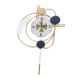 Wall Clock for Living Room Decor with Swinging Gold Pendulum Easy Reading Stainless Steel Alloy V1294-YM0901-3115240035411