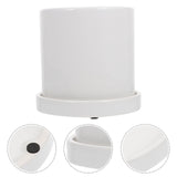 Ceramic Flower Pot Planter with Drainage Hole and Saucer, Indoor Bonsai Plant Container, Mini V1370-AZ4-09769