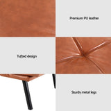 Artiss Sofa Bed Convertible 3 Seater Couch Recliner Lounge Chair Leather Brown SBED-J-01-LEA-BR-AB