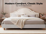 Artiss Queen Bed Frame with Storage Scalloped Velvet Headboard Wooden Platform Base BFRAME-ZORA-IRIS-Q-GR