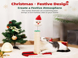 Cat Christmas Tree Scratcher Post with Spring Bobbing Head and Hanging Ball, Festive Santa and Candy V1341-ZY-6XCYMMFP