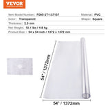 Plastic Table Cover, 54 x 54 Inch 2.0 mm Thick Clear Table Protector, Square PVC Desk Mat, V952-ZFXPVCZB54X5ITNPIV0