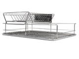 Dish Drying Rack Space Saving 2 Tier Dish Rack for Kitchen Counter Stainless Steel Dish Drainer with V1294-YM0901-3117250024511