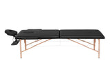 Zenses Massage Table 70cm Portable 2 Fold Wooden Beauty Waxing Therapy Bed Black MT-WOOD-2FOLD-BK-70