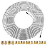 2 Packs 3/16 inch Brake Line Kit 25Ft Tube Rolls Zinc Steel with 32 Fittings NEW V201-W13220693