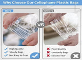 50Pcs Clear Resealable Cellophane Plastic Bags for Packaging Shirts, Clothing and Products, Large V1192-AZ-W-17347