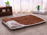 Brown XL size Luxury Plush Pet Sleeping Mat, Thickened Warm Pet Bed Cushion for Dogs and Cats, Soft V888-ELOSUNG53276